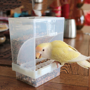 Bird Poultry Feeder Automatic Acrylic Food Container Parrot Pigeon Splash Proof
