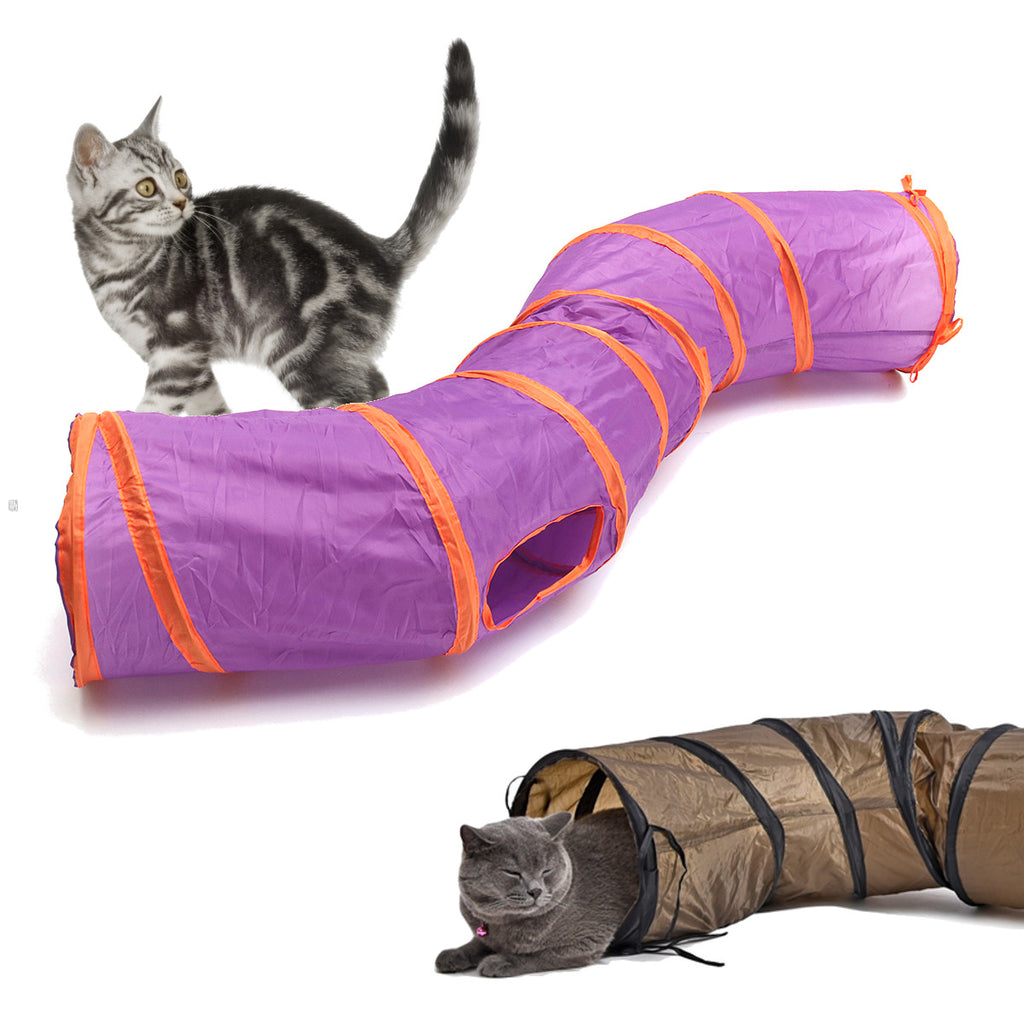 Pet Funny Toy Foldable S Shape Pet Cat Tunnel Play Tubes Balls Crinkle design House Toys Puppy Rabbit Play Dog Tunnel Tubes
