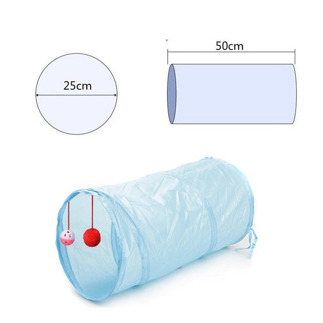 Games For Cats Tunnel Ferret Cats Products For Pets Cats Accessories Cat Tube 2 Holes Play Tubes Balls Collapsible Crinkle Toys