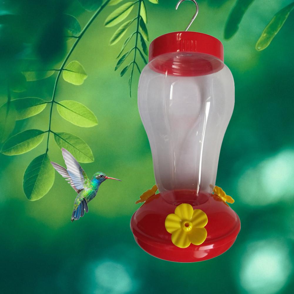 Plastics Bird Water Feeder Bottle Hanging Hummingbird Feeder Garden Outdoor Plastic Flower Iron Hook Bird Feeder